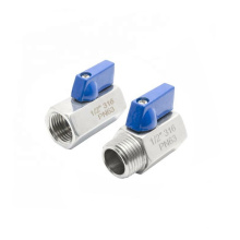 stainless steel 316 Npt thread 1/2" 1/4" female male brass mini ball valve